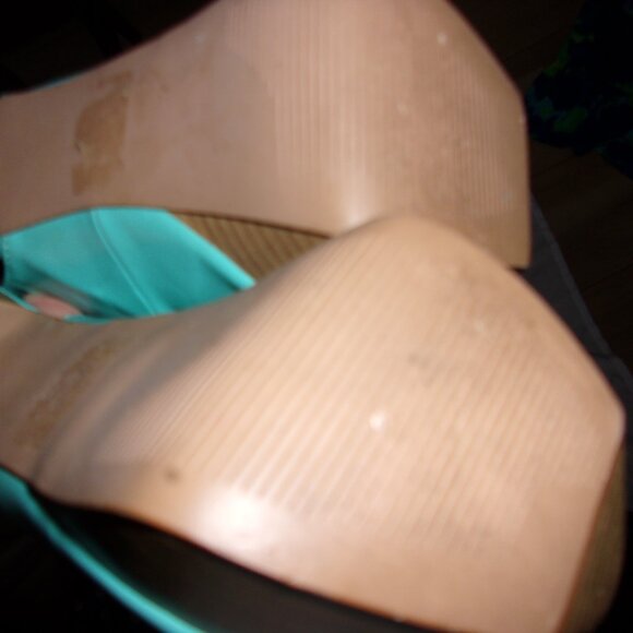 size 6 medium womens high heels shoes teal blue strap dress wear six - Picture 5 of 6